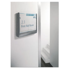 Load image into Gallery viewer, Durable® wholesale. Click Sign Holder For Interior Walls, 6 3-4 X 5-8 X 5 1-8, Gray. HSD Wholesale: Janitorial Supplies, Breakroom Supplies, Office Supplies.