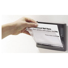 Load image into Gallery viewer, Durable® wholesale. Click Sign Holder For Interior Walls, 6 3-4 X 5-8 X 5 1-8, Gray. HSD Wholesale: Janitorial Supplies, Breakroom Supplies, Office Supplies.