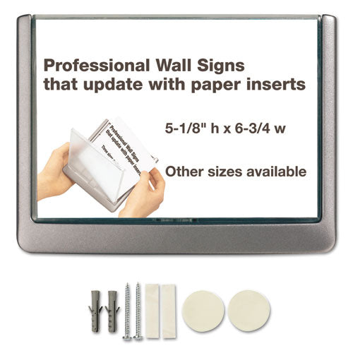 Durable® wholesale. Click Sign Holder For Interior Walls, 6 3-4 X 5-8 X 5 1-8, Gray. HSD Wholesale: Janitorial Supplies, Breakroom Supplies, Office Supplies.