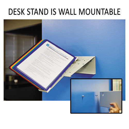 Durable® wholesale. Vario Reference Desktop System, 10 Panels, Assorted Borders And Panels. HSD Wholesale: Janitorial Supplies, Breakroom Supplies, Office Supplies.