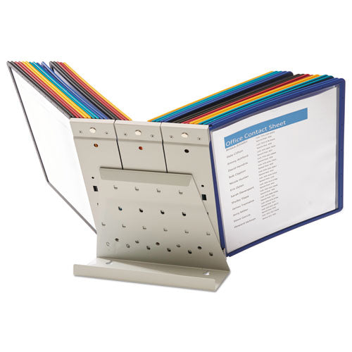 Durable® wholesale. Vario Reference Desktop System, 10 Panels, Assorted Borders And Panels. HSD Wholesale: Janitorial Supplies, Breakroom Supplies, Office Supplies.