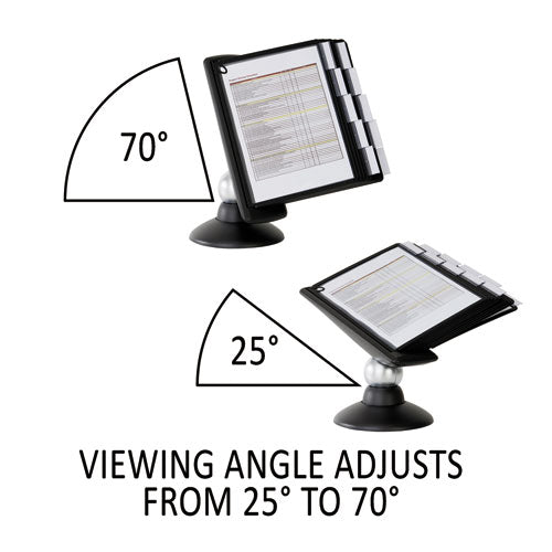 Durable® wholesale. Sherpa Motion Desk Reference System, 10 Panels, Black Borders. HSD Wholesale: Janitorial Supplies, Breakroom Supplies, Office Supplies.