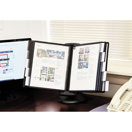 Durable® wholesale. Sherpa Motion Desk Reference System, 10 Panels, Black Borders. HSD Wholesale: Janitorial Supplies, Breakroom Supplies, Office Supplies.