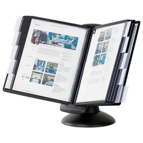 Durable® wholesale. Sherpa Motion Desk Reference System, 10 Panels, Black Borders. HSD Wholesale: Janitorial Supplies, Breakroom Supplies, Office Supplies.