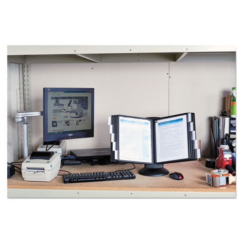 Durable® wholesale. Sherpa Motion Desk Reference System, 10 Panels, Black Borders. HSD Wholesale: Janitorial Supplies, Breakroom Supplies, Office Supplies.