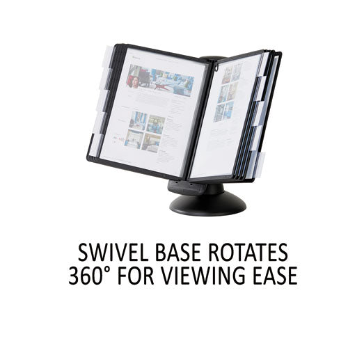 Durable® wholesale. Sherpa Motion Desk Reference System, 10 Panels, Black Borders. HSD Wholesale: Janitorial Supplies, Breakroom Supplies, Office Supplies.