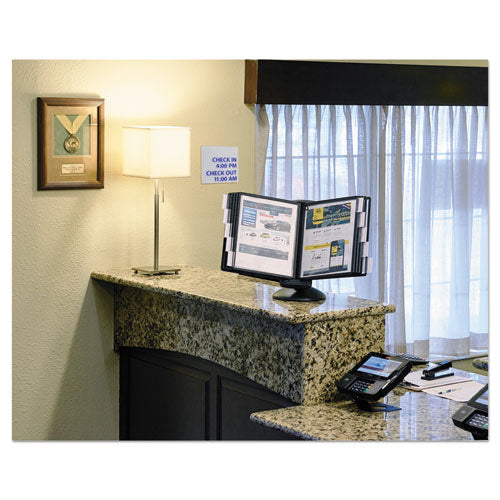 Durable® wholesale. Sherpa Motion Desk Reference System, 10 Panels, Black Borders. HSD Wholesale: Janitorial Supplies, Breakroom Supplies, Office Supplies.