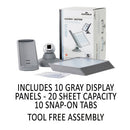 Durable® wholesale. Sherpa Motion Desk Reference System, 10 Panels, Gray Borders. HSD Wholesale: Janitorial Supplies, Breakroom Supplies, Office Supplies.