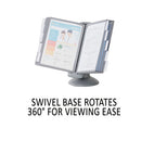 Durable® wholesale. Sherpa Motion Desk Reference System, 10 Panels, Gray Borders. HSD Wholesale: Janitorial Supplies, Breakroom Supplies, Office Supplies.