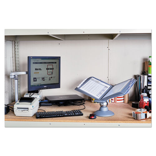 Durable® wholesale. Sherpa Motion Desk Reference System, 10 Panels, Gray Borders. HSD Wholesale: Janitorial Supplies, Breakroom Supplies, Office Supplies.