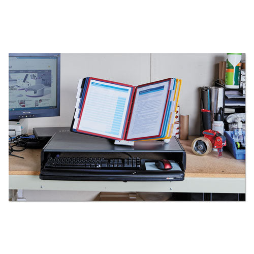 Durable® wholesale. Sherpa Desk Reference System, 10 Panels, 10 X 5 5-8 X 13 7-8, Assorted Borders. HSD Wholesale: Janitorial Supplies, Breakroom Supplies, Office Supplies.