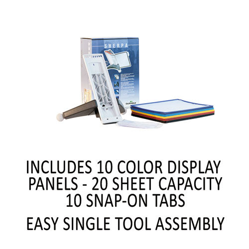 Durable® wholesale. Sherpa Desk Reference System, 10 Panels, 10 X 5 5-8 X 13 7-8, Assorted Borders. HSD Wholesale: Janitorial Supplies, Breakroom Supplies, Office Supplies.