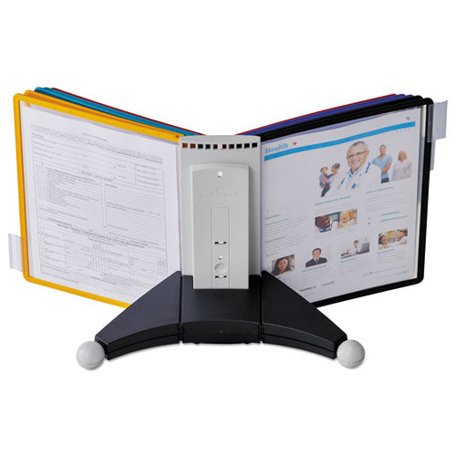 Durable® wholesale. Sherpa Desk Reference System, 10 Panels, 10 X 5 5-8 X 13 7-8, Assorted Borders. HSD Wholesale: Janitorial Supplies, Breakroom Supplies, Office Supplies.