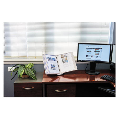 Durable® wholesale. Sherpa Desk Reference System, 10 Panels, 10 X 5 7-8 X 13 1-2, Gray Borders. HSD Wholesale: Janitorial Supplies, Breakroom Supplies, Office Supplies.