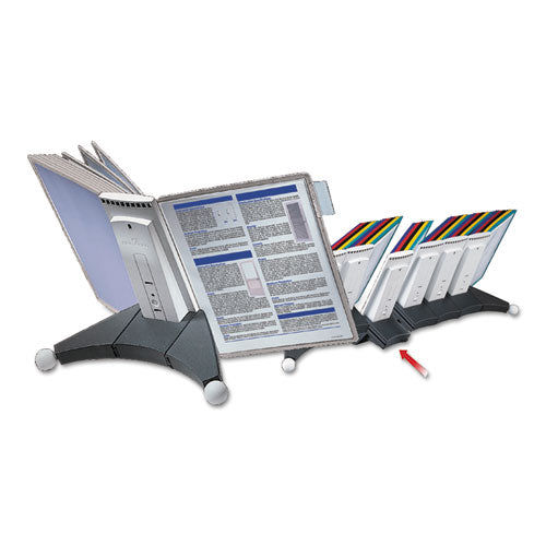 Durable® wholesale. Sherpa Desk Reference System, 10 Panels, 10 X 5 7-8 X 13 1-2, Gray Borders. HSD Wholesale: Janitorial Supplies, Breakroom Supplies, Office Supplies.