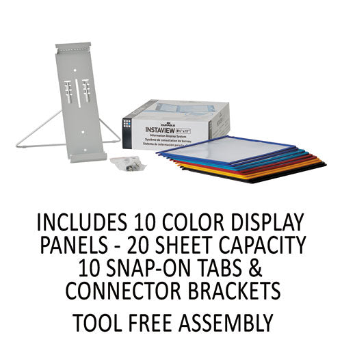 Durable® wholesale. Instaview Expandable Desktop Reference System, 10 Panels, Assorted Borders. HSD Wholesale: Janitorial Supplies, Breakroom Supplies, Office Supplies.