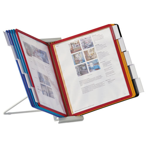 Durable® wholesale. Instaview Expandable Desktop Reference System, 10 Panels, Assorted Borders. HSD Wholesale: Janitorial Supplies, Breakroom Supplies, Office Supplies.