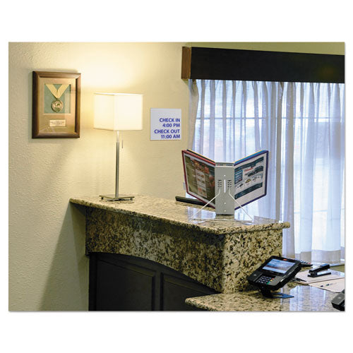 Durable® wholesale. Instaview Expandable Desktop Reference System, 10 Panels, Assorted Borders. HSD Wholesale: Janitorial Supplies, Breakroom Supplies, Office Supplies.