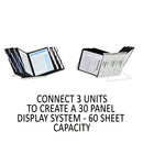 Durable® wholesale. Instaview Expandable Desktop Reference System, 10 Panels, Black Borders. HSD Wholesale: Janitorial Supplies, Breakroom Supplies, Office Supplies.