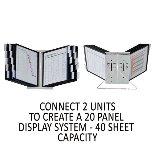 Durable® wholesale. Instaview Expandable Desktop Reference System, 10 Panels, Black Borders. HSD Wholesale: Janitorial Supplies, Breakroom Supplies, Office Supplies.