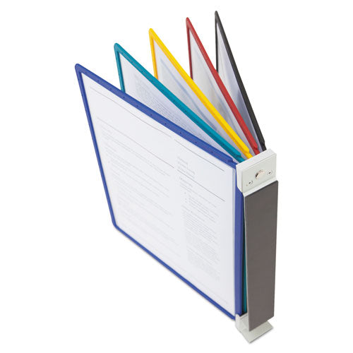 Durable® wholesale. Vario Magnetic Wall Reference System, 5 Panels, 10 Pockets, Assorted Borders. HSD Wholesale: Janitorial Supplies, Breakroom Supplies, Office Supplies.