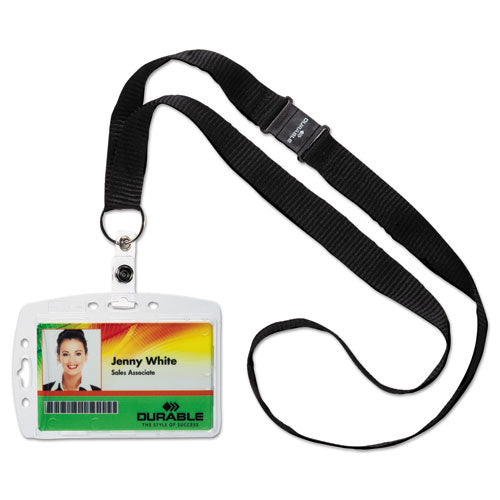 Durable® wholesale. Id-security Card Holder Set, Vertical-horizontal, Lanyard, Clear, 10-pack. HSD Wholesale: Janitorial Supplies, Breakroom Supplies, Office Supplies.
