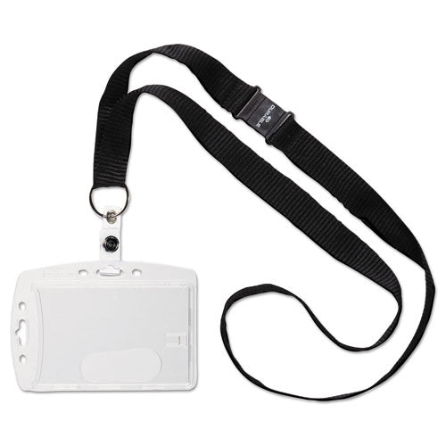 Durable® wholesale. Id-security Card Holder Set, Vertical-horizontal, Lanyard, Clear, 10-pack. HSD Wholesale: Janitorial Supplies, Breakroom Supplies, Office Supplies.