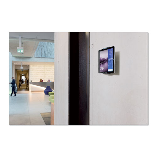 Durable® wholesale. Wall-mounted Tablet Holder, Silver-charcoal Gray. HSD Wholesale: Janitorial Supplies, Breakroom Supplies, Office Supplies.