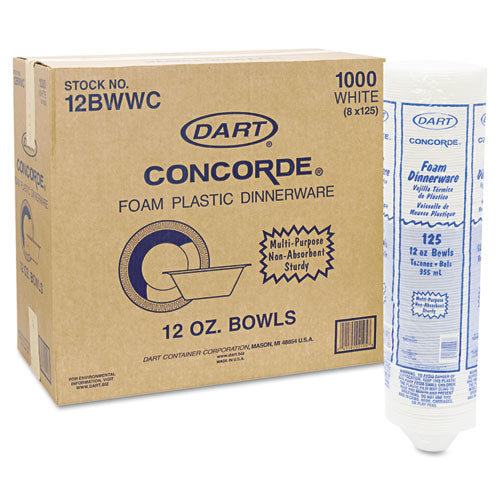 Dart® wholesale. DART Concorde Foam Bowl, 10 12oz, White, 125-pack, 8 Packs-carton. HSD Wholesale: Janitorial Supplies, Breakroom Supplies, Office Supplies.