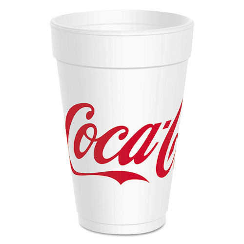 Coca-cola Foam Cups, Red-white, 16 Oz, 25-bag, 40 Bags-carton