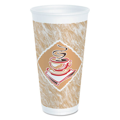 Dart® wholesale. Dart® Cafe G Foam Hot-cold Cups, 20 Oz, Brown-red-white, 20-pack. HSD Wholesale: Janitorial Supplies, Breakroom Supplies, Office Supplies.