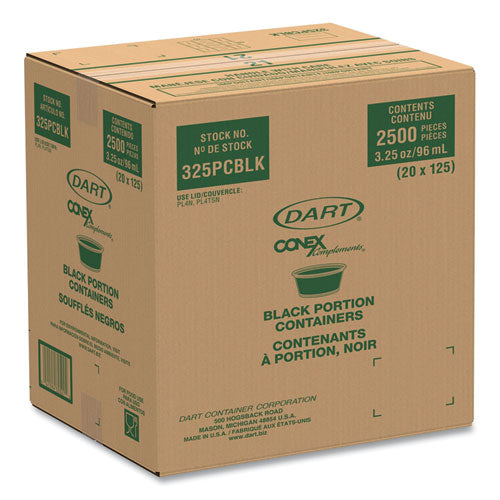 Dart® wholesale. DART Conex Complements Polypropylene Portion-medicine Cups, 3.25 Oz, Black, 125-bag, 20 Bags-carton. HSD Wholesale: Janitorial Supplies, Breakroom Supplies, Office Supplies.