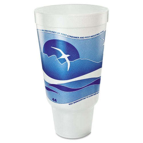 Dart® wholesale. DART Horizon Flush Fill Foam Cup, Hot-cold, 44 Oz., Ocean Blue-white, 15-bag. HSD Wholesale: Janitorial Supplies, Breakroom Supplies, Office Supplies.