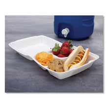 Load image into Gallery viewer, Dart® wholesale. DART Foam Hinged Lid Containers, 3-compartment, 8.38 X 7.78 X 3.25, 200-carton. HSD Wholesale: Janitorial Supplies, Breakroom Supplies, Office Supplies.