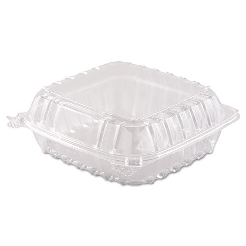 Dart® wholesale. DART Clearseal Hinged-lid Plastic Containers, 8.3 X 8.3 X 3, Clear, 250-carton. HSD Wholesale: Janitorial Supplies, Breakroom Supplies, Office Supplies.