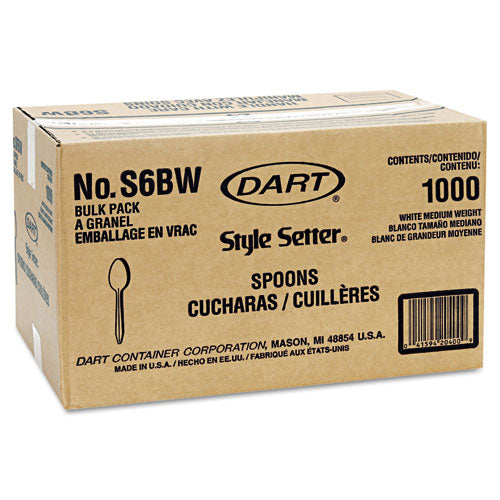 Dart® wholesale. DART Style Setter Mediumweight Plastic Teaspoons, White, 1000-carton. HSD Wholesale: Janitorial Supplies, Breakroom Supplies, Office Supplies.