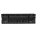 deflecto® wholesale. Tilt Bin Interlocking Multi-bin Storage Organizer, 5 Sections, 23.63" X 5.25" X 6.5", Black-clear. HSD Wholesale: Janitorial Supplies, Breakroom Supplies, Office Supplies.