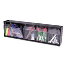deflecto® wholesale. Tilt Bin Interlocking Multi-bin Storage Organizer, 5 Sections, 23.63" X 5.25" X 6.5", Black-clear. HSD Wholesale: Janitorial Supplies, Breakroom Supplies, Office Supplies.