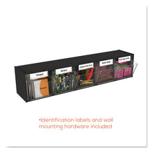 Load image into Gallery viewer, deflecto® wholesale. Tilt Bin Interlocking Multi-bin Storage Organizer, 5 Sections, 23.63&quot; X 5.25&quot; X 6.5&quot;, Black-clear. HSD Wholesale: Janitorial Supplies, Breakroom Supplies, Office Supplies.