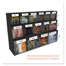 deflecto® wholesale. Tilt Bin Interlocking Multi-bin Storage Organizer, 6 Sections, 23.63" X 3.63" X 4.5", Black-clear. HSD Wholesale: Janitorial Supplies, Breakroom Supplies, Office Supplies.