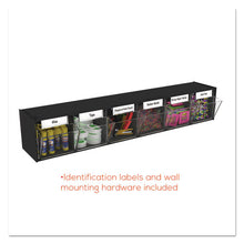 Load image into Gallery viewer, deflecto® wholesale. Tilt Bin Interlocking Multi-bin Storage Organizer, 6 Sections, 23.63&quot; X 3.63&quot; X 4.5&quot;, Black-clear. HSD Wholesale: Janitorial Supplies, Breakroom Supplies, Office Supplies.