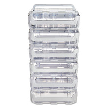 Load image into Gallery viewer, deflecto® wholesale. Stackable Caddy Organizer With S, M And L Containers, White Caddy, Clear Containers. HSD Wholesale: Janitorial Supplies, Breakroom Supplies, Office Supplies.