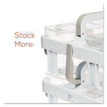 Load image into Gallery viewer, deflecto® wholesale. Stackable Caddy Organizer With S, M And L Containers, White Caddy, Clear Containers. HSD Wholesale: Janitorial Supplies, Breakroom Supplies, Office Supplies.