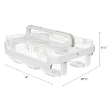 Load image into Gallery viewer, deflecto® wholesale. Stackable Caddy Organizer With S, M And L Containers, White Caddy, Clear Containers. HSD Wholesale: Janitorial Supplies, Breakroom Supplies, Office Supplies.