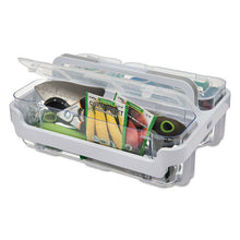 Load image into Gallery viewer, deflecto® wholesale. Stackable Caddy Organizer With S, M And L Containers, White Caddy, Clear Containers. HSD Wholesale: Janitorial Supplies, Breakroom Supplies, Office Supplies.