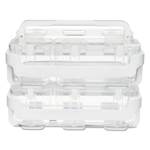 deflecto® wholesale. Stackable Caddy Organizer With S, M And L Containers, White Caddy, Clear Containers. HSD Wholesale: Janitorial Supplies, Breakroom Supplies, Office Supplies.