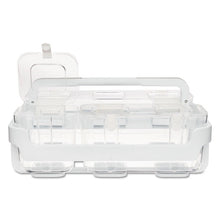 Load image into Gallery viewer, deflecto® wholesale. Stackable Caddy Organizer With S, M And L Containers, White Caddy, Clear Containers. HSD Wholesale: Janitorial Supplies, Breakroom Supplies, Office Supplies.