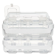 Load image into Gallery viewer, deflecto® wholesale. Stackable Caddy Organizer With S, M And L Containers, White Caddy, Clear Containers. HSD Wholesale: Janitorial Supplies, Breakroom Supplies, Office Supplies.