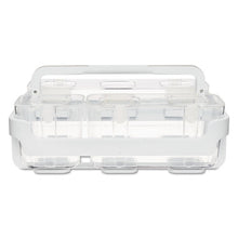 Load image into Gallery viewer, deflecto® wholesale. Stackable Caddy Organizer With S, M And L Containers, White Caddy, Clear Containers. HSD Wholesale: Janitorial Supplies, Breakroom Supplies, Office Supplies.