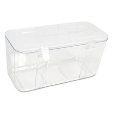 Load image into Gallery viewer, deflecto® wholesale. Stackable Caddy Organizer With S, M And L Containers, White Caddy, Clear Containers. HSD Wholesale: Janitorial Supplies, Breakroom Supplies, Office Supplies.